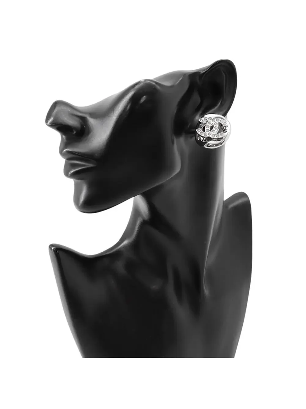 Chanel Cc Logo Clip-On Earrings Silver- #357592C10B
